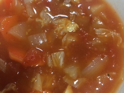 白身魚で食べるトマトスープ( *´艸｀)